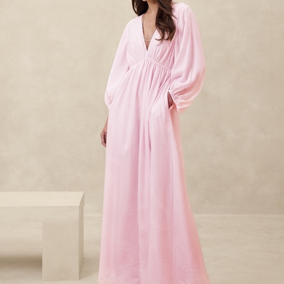 BANANA REPUBLIC Silk Habotai Backless Maxi Dress - Picture 1 of 4